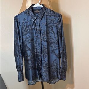 Karmamia Women's Blue Patterned Blouse